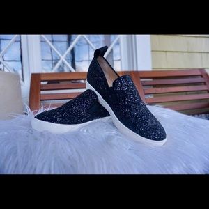Shelly’s Black Sparkly Slip On Shoes